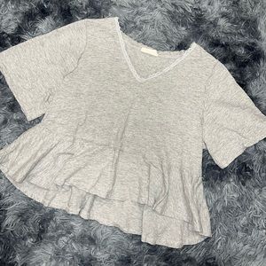 Gray flowy boutique top
